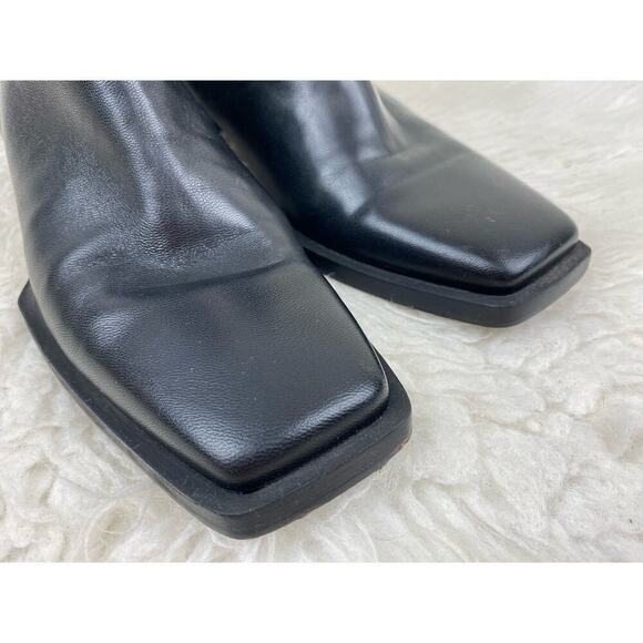 Frame Le Maddox Women's 38 EU 7.5 US Black Leather Square Toe Ankle Booties - Picture 2 of 13